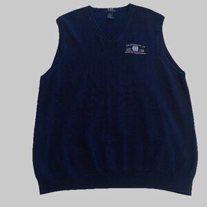 Vantage UNC University Of North Carolina Sweater Vest Navy Blue XL